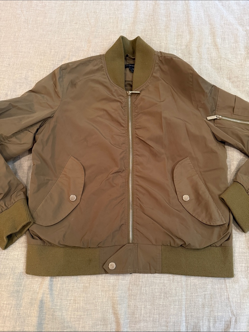 French Connection Olive Green Bomber Jacket